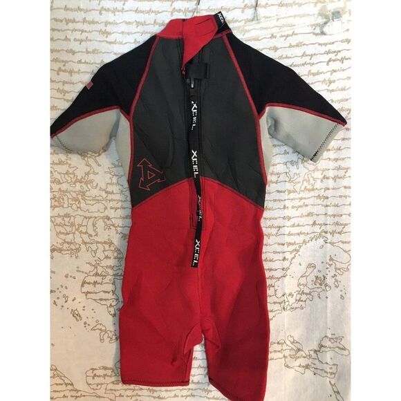 XCEL Kids Swim Rashguard - Black and Red - Picture 5 of 7